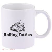 Rolling Fatties Funny Cat Lover 11oz C Handle Ceramic Mug thumb 0