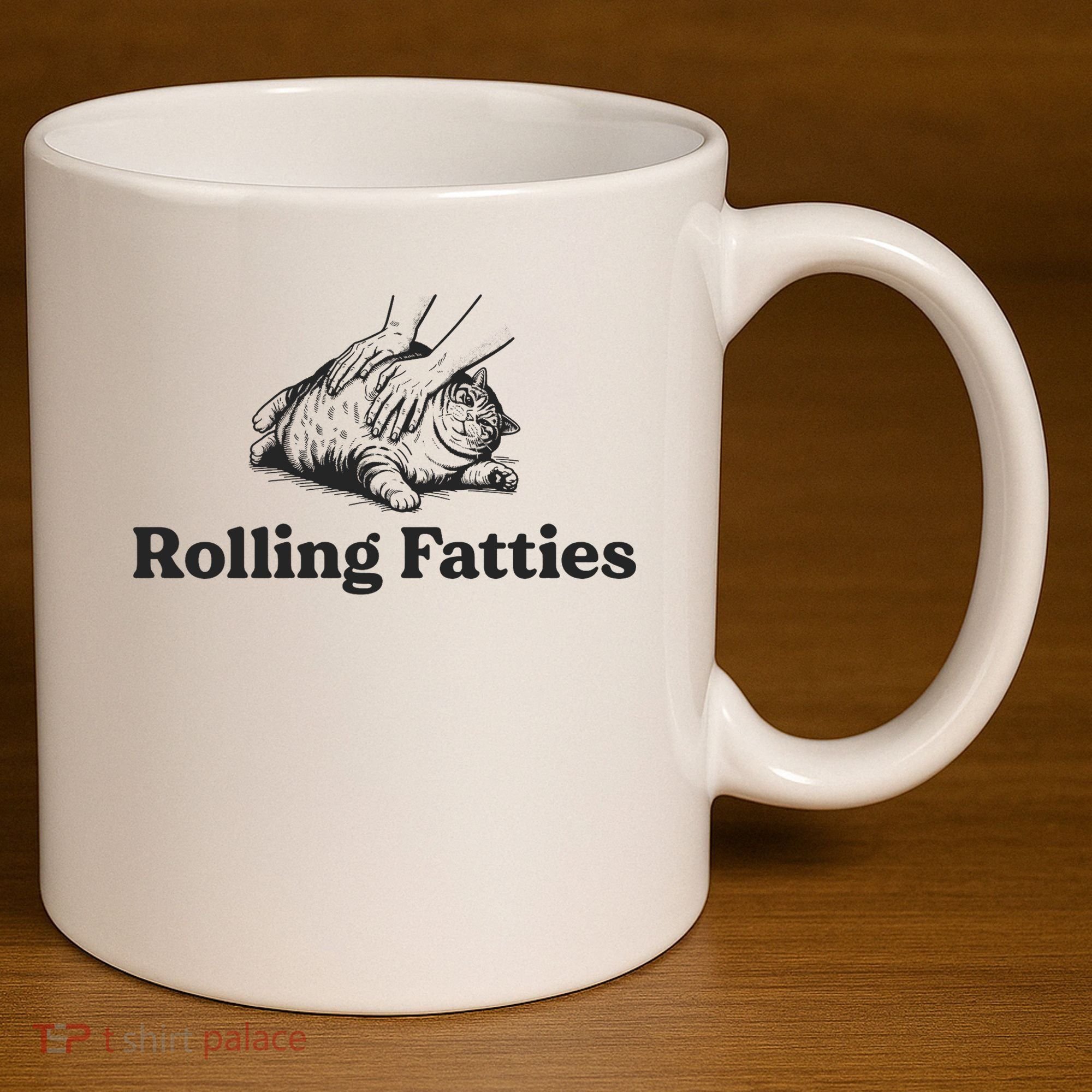 Rolling Fatties Funny Cat Lover 11oz C Handle Ceramic Mug