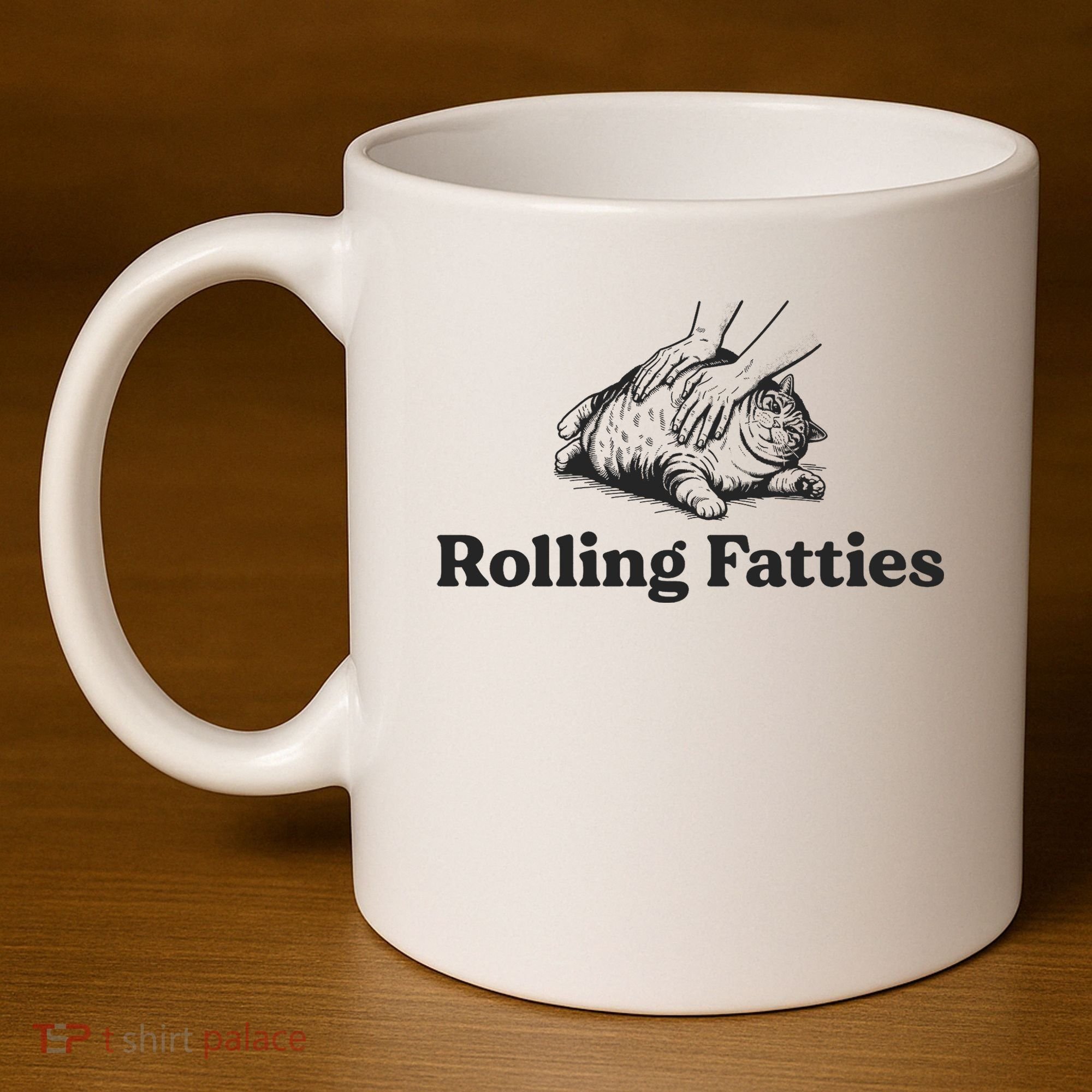 Rolling Fatties Funny Cat Lover 11oz C Handle Ceramic Mug