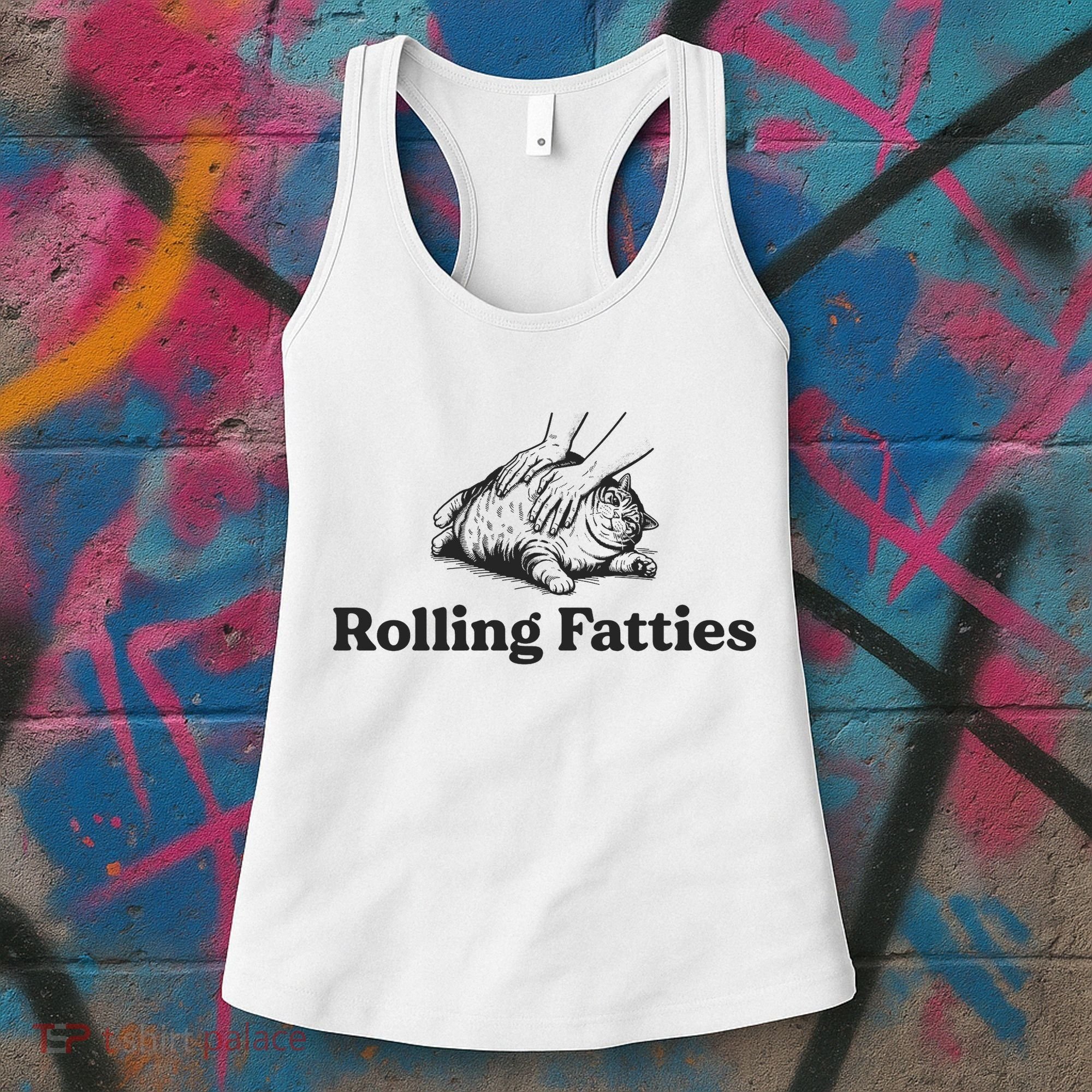 Rolling Fatties Funny Cat Lover Women's Tank Top