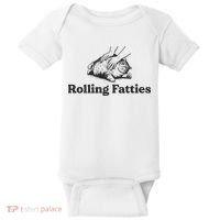 Rolling Fatties Funny Cat Lover Baby Bodysuit thumb 0