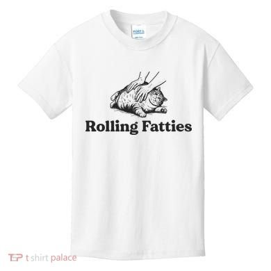 Rolling Fatties Funny Cat Lover Kids T-Shirt