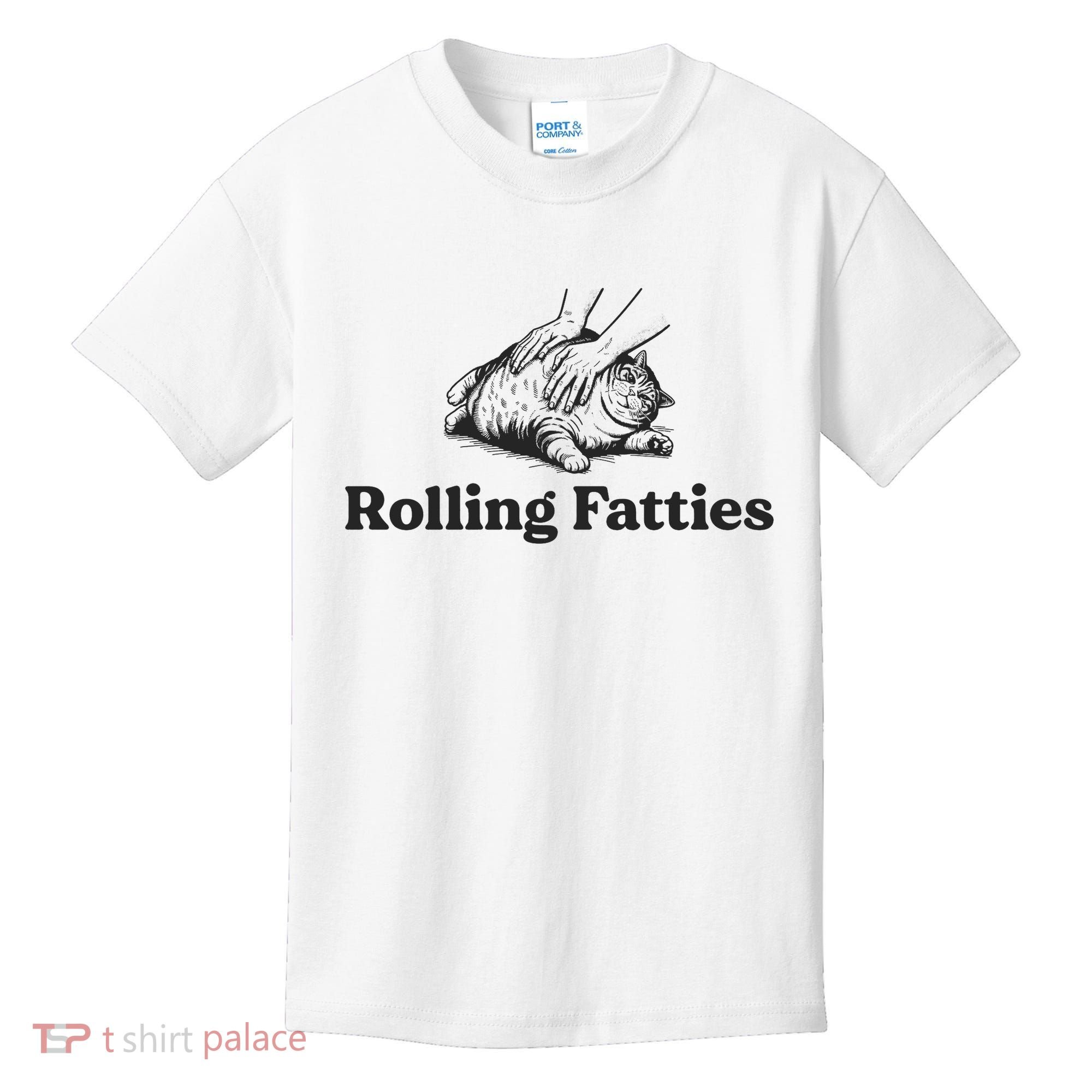 Rolling Fatties Funny Cat Lover Kids T-Shirt