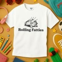 Rolling Fatties Funny Cat Lover Kids T-Shirt thumb 3