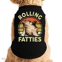 Rolling Fatties Funny Tabby Cat Breed Mom Dad Kitten Retro Doggie Tank thumb 0
