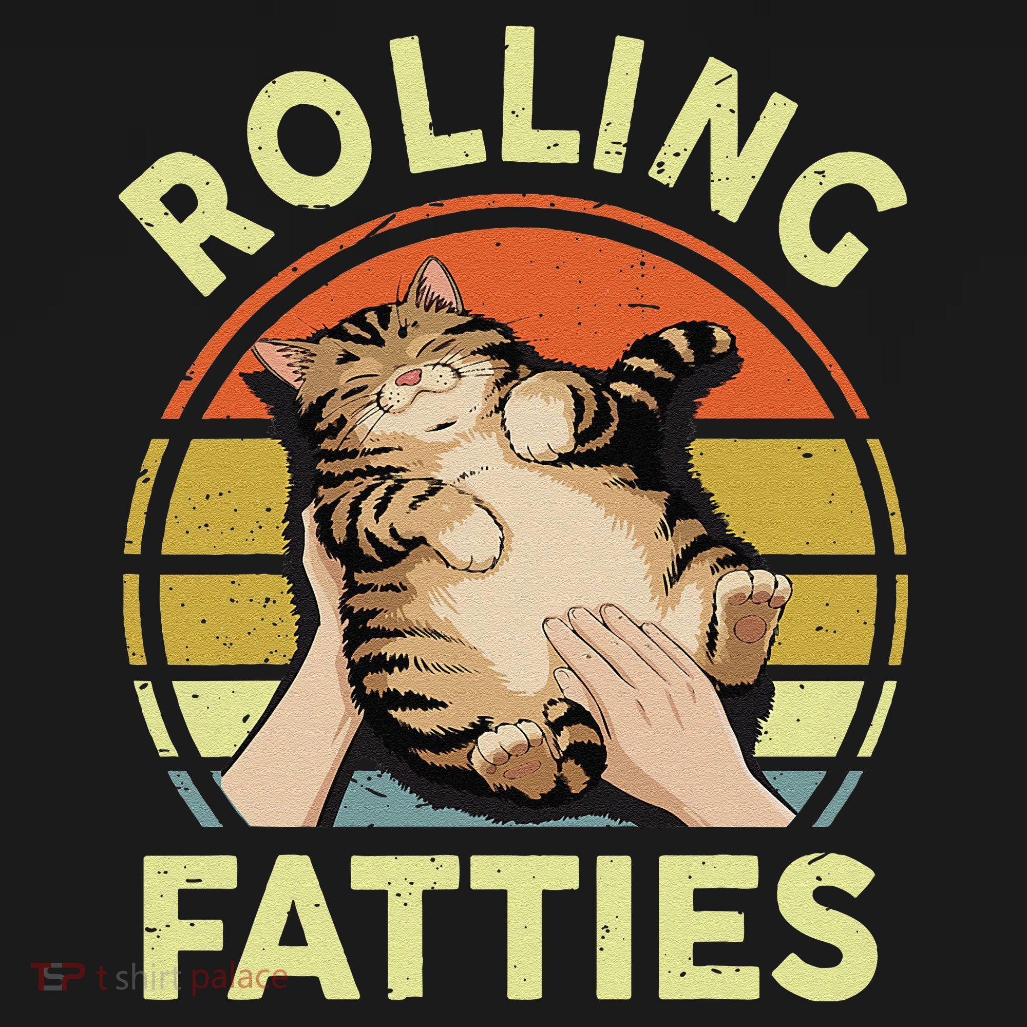 Rolling Fatties Funny Tabby Cat Breed Mom Dad Kitten Retro Backpack