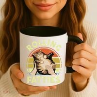 Rolling Fatties Funny Tabby Cat Breed Mom Dad Kitten Retro Coffee Mug thumb 3