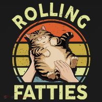 Rolling Fatties Funny Tabby Cat Breed Mom Dad Kitten Retro Coaster thumb 2