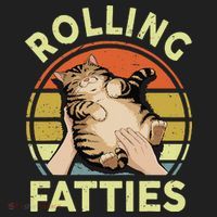 Rolling Fatties Funny Tabby Cat Breed Mom Dad Kitten Retro Hat thumb 2
