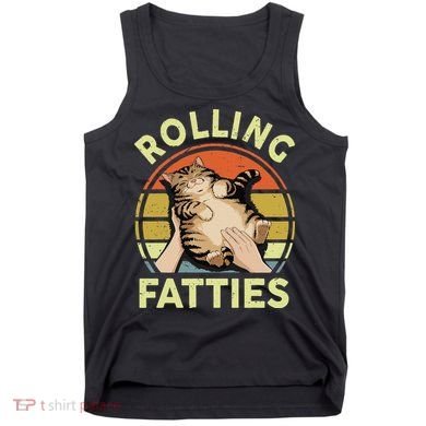 Rolling Fatties Funny Tabby Cat Breed Mom Dad Kitten Retro Tank Top