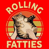 Rolling Fatties Funny Tabby Cat Breed Mom Dad Kitten Retro Santa Hat thumb 1