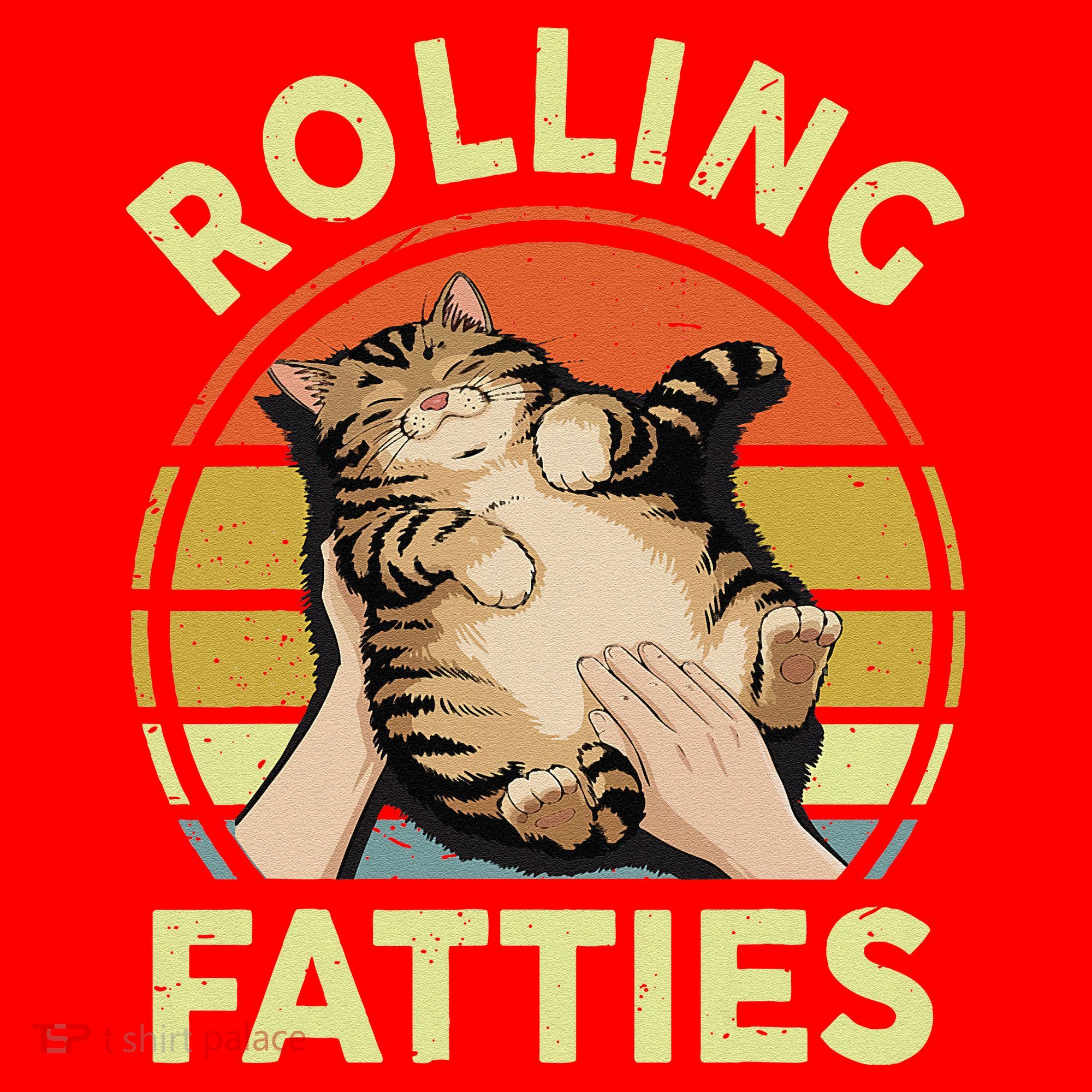 Rolling Fatties Funny Tabby Cat Breed Mom Dad Kitten Retro Santa Hat