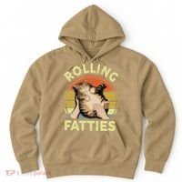 Rolling Fatties Funny Tabby Cat Breed Mom Dad Kitten Retro Hoodie thumb 0