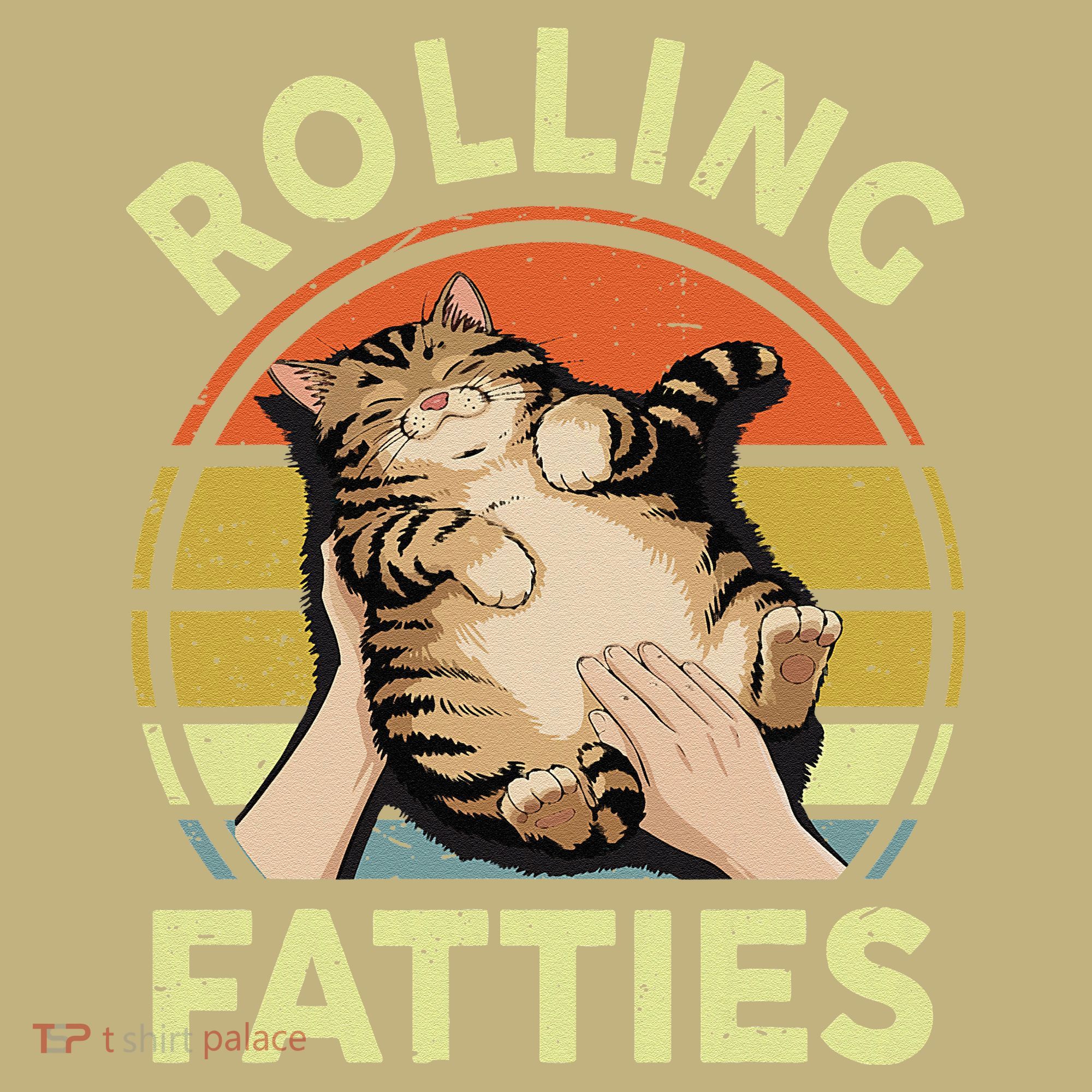 Rolling Fatties Funny Tabby Cat Breed Mom Dad Kitten Retro Long Sleeve Shirt