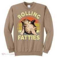 Rolling Fatties Funny Tabby Cat Breed Mom Dad Kitten Retro Sweatshirt thumb 0