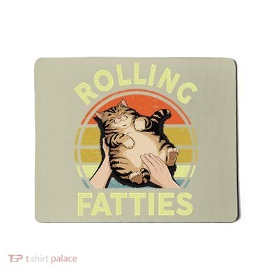 Rolling Fatties Funny Tabby Cat Breed Mom Dad Kitten Retro Mousepad