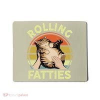 Rolling Fatties Funny Tabby Cat Breed Mom Dad Kitten Retro Mousepad thumb 0