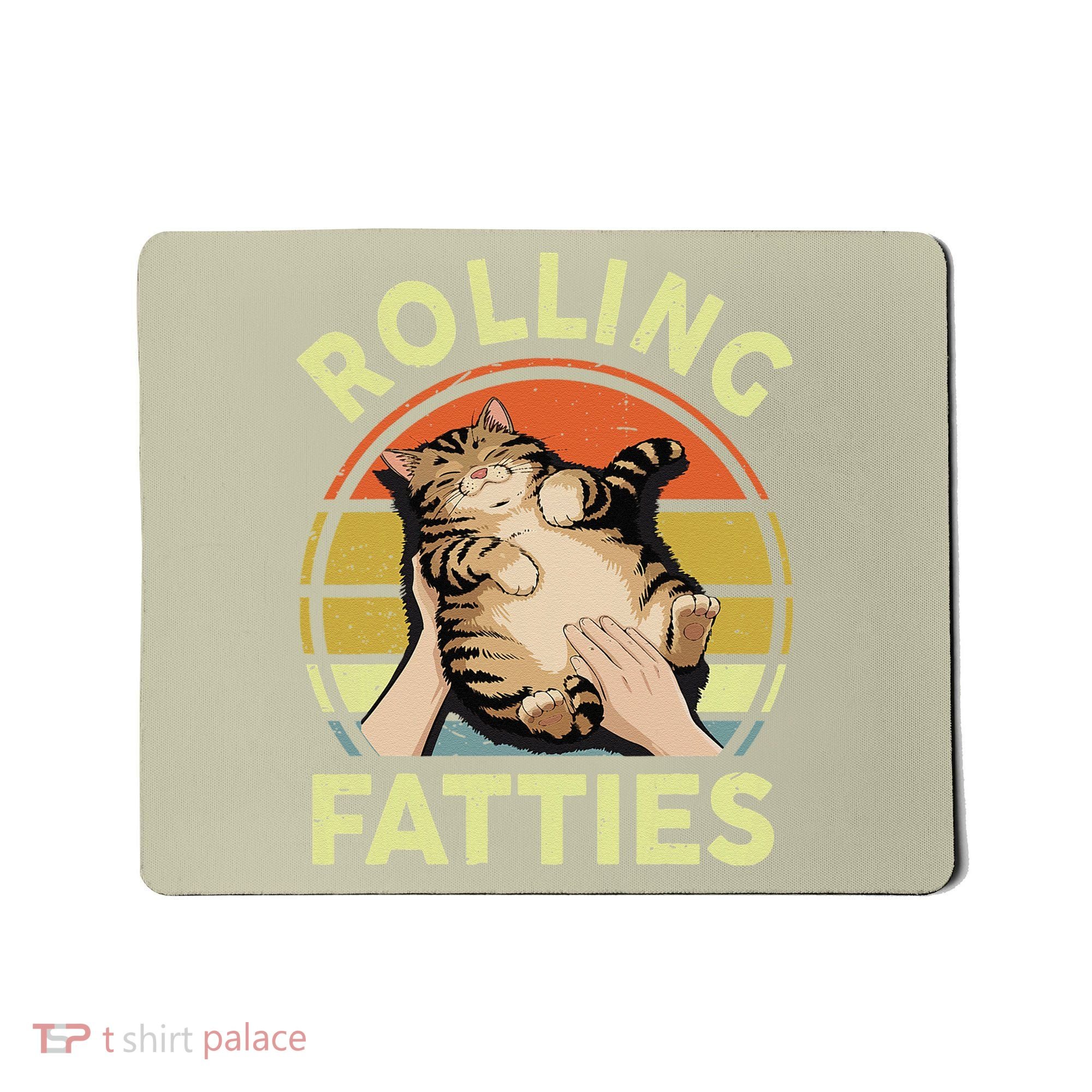 Rolling Fatties Funny Tabby Cat Breed Mom Dad Kitten Retro Mousepad