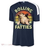 Rolling Fatties Funny Tabby Cat Breed Mom Dad Kitten Retro Sport-Tek Competitor United Soccer Jersey thumb 2