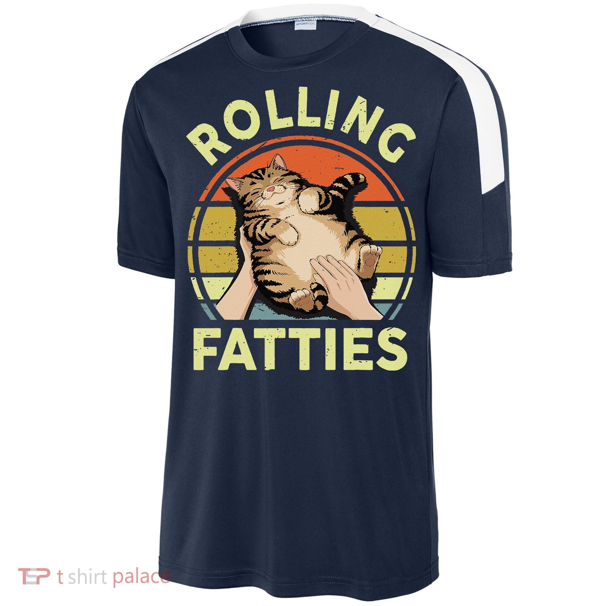 Rolling Fatties Funny Tabby Cat Breed Mom Dad Kitten Retro Sport-Tek Competitor United Soccer Jersey