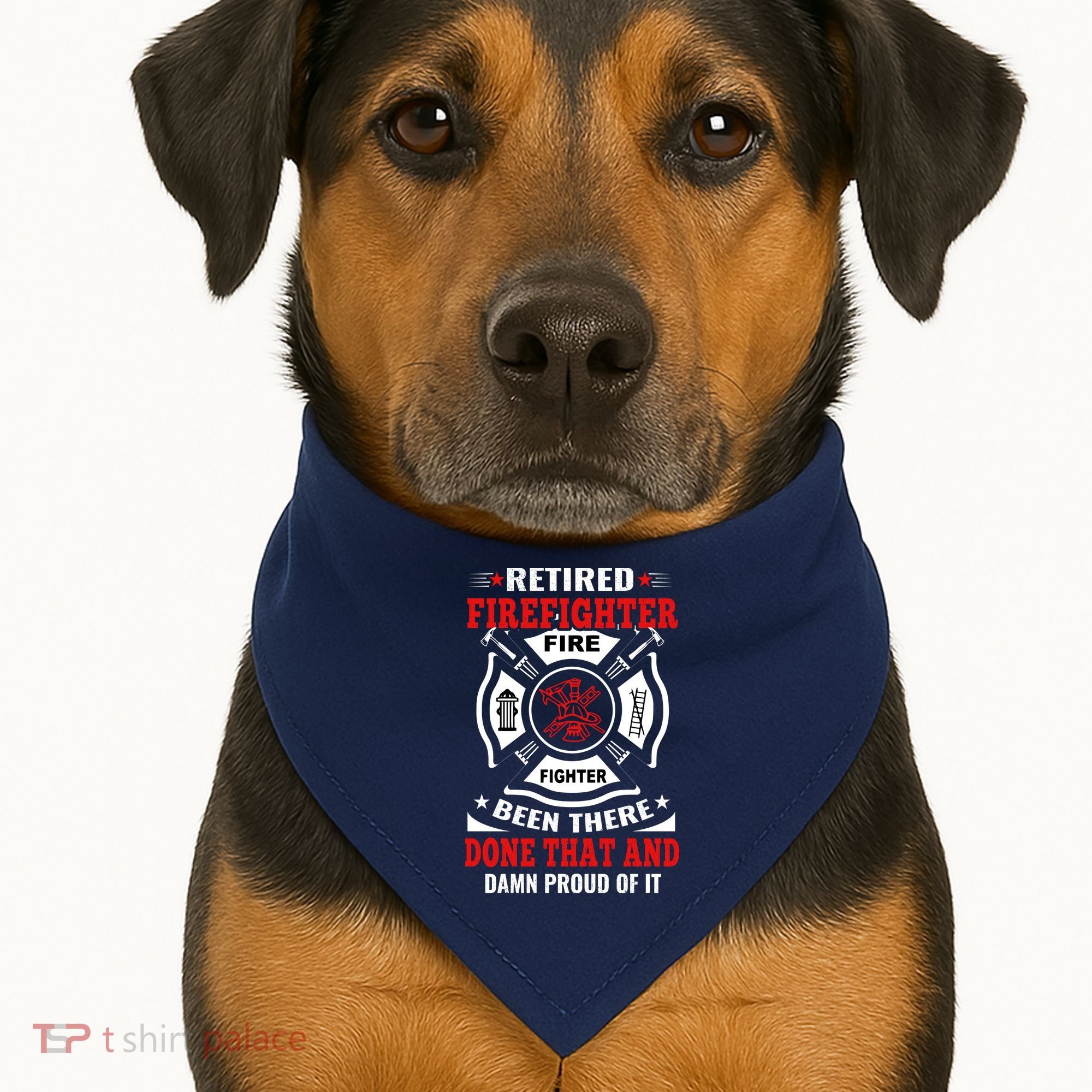 Retired Firefighter Fire Fighter Been There Done That And Damn Proud Of It USA-Made Doggie Bandana