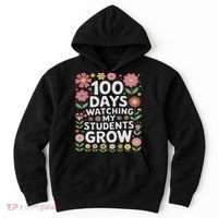 Retro Flowers For 100 Days Of School Teacher Appreciation  Hoodie thumb 0