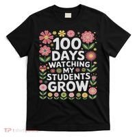 Retro Flowers For 100 Days Of School Teacher Appreciation  T-Shirt thumb 0
