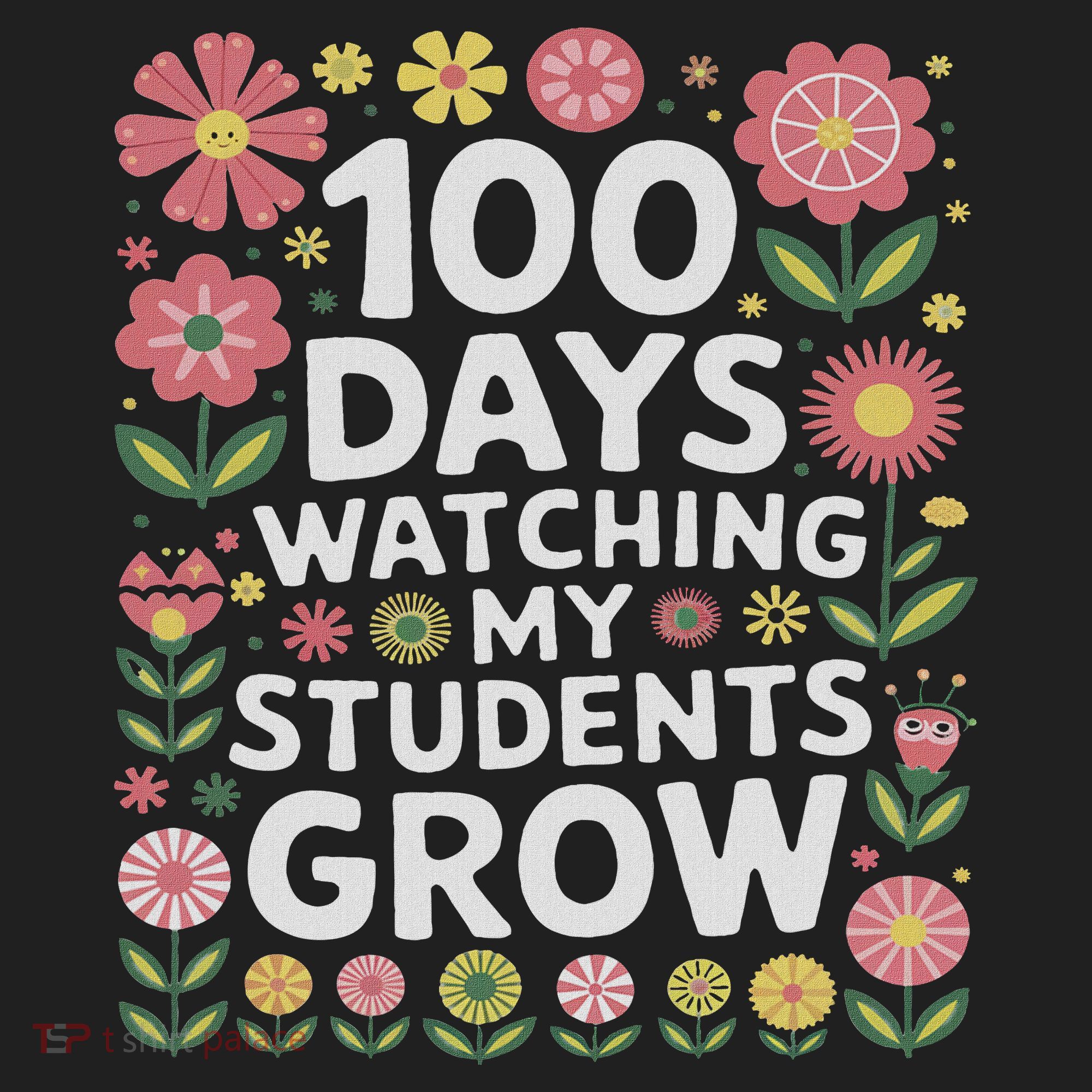 Retro Flowers For 100 Days Of School Teacher Appreciation  Beanie