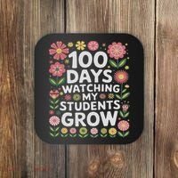 Retro Flowers For 100 Days Of School Teacher Appreciation  Coaster thumb 0