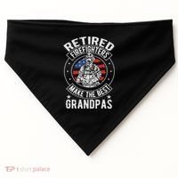 Retired Firefighter Grandpa Fireman Retirement USA-Made Doggie Bandana thumb 0