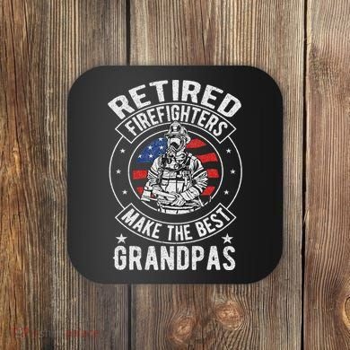 Retired Firefighter Grandpa Fireman Retirement Coaster