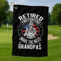 Retired Firefighter Grandpa Fireman Retirement Golf Towel thumb 1