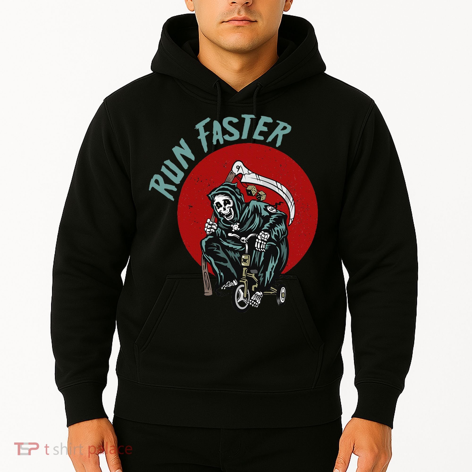 Run Faster Grim Reaper Last Responder Funny Dark Humor Gift Hoodie