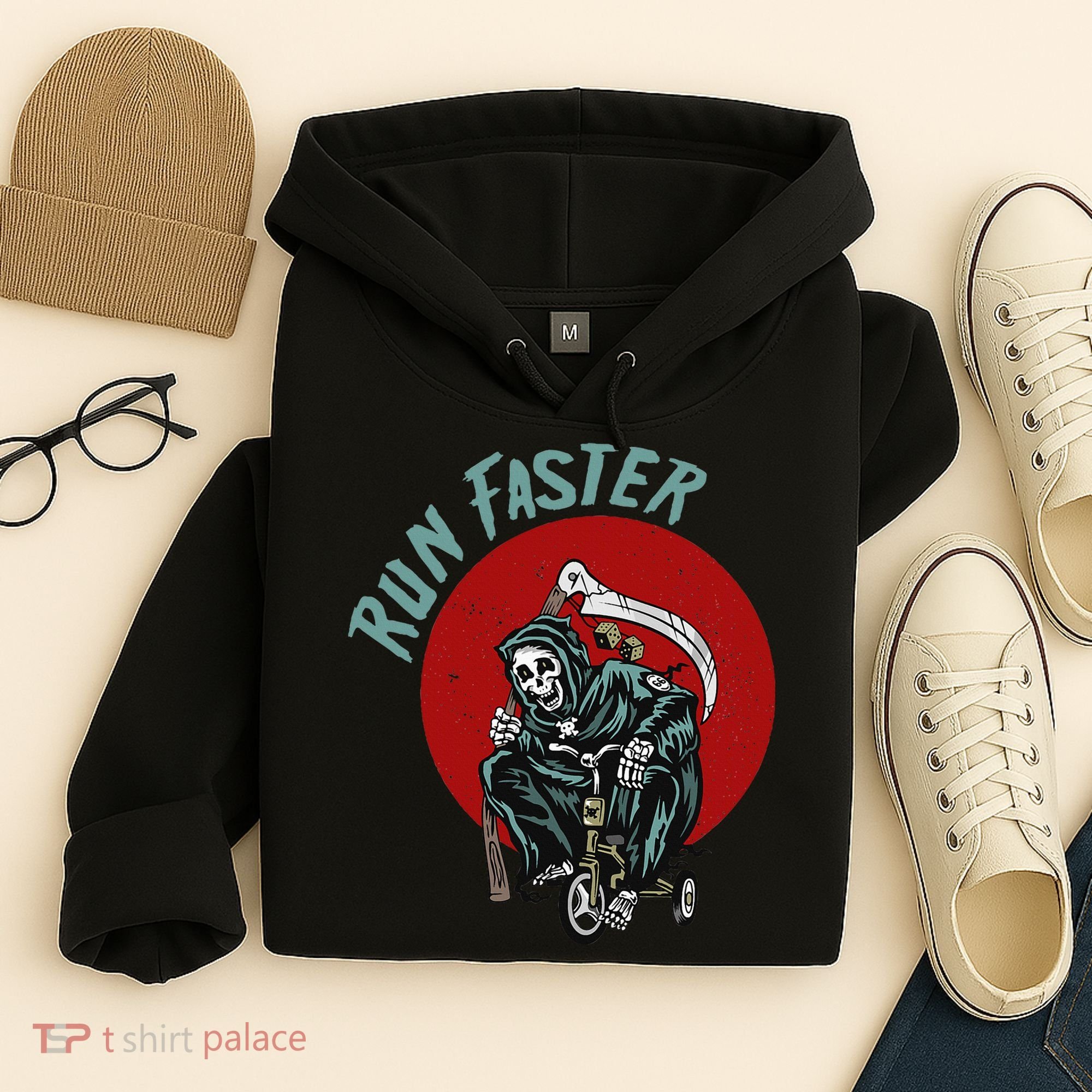Run Faster Grim Reaper Last Responder Funny Dark Humor Gift Hoodie