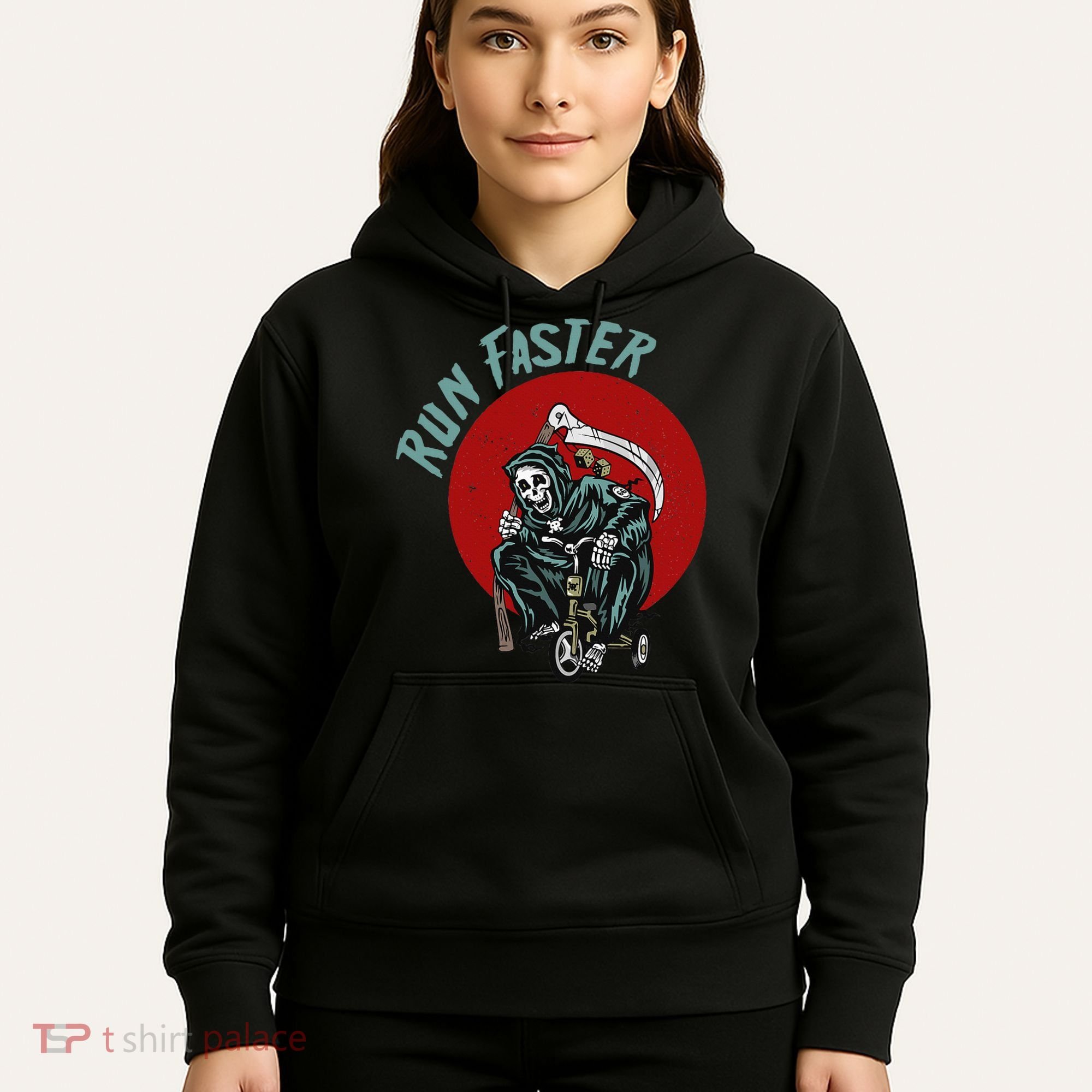 Run Faster Grim Reaper Last Responder Funny Dark Humor Gift Hoodie