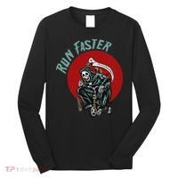 Run Faster Grim Reaper Last Responder Funny Dark Humor Gift Long Sleeve Shirt thumb 0
