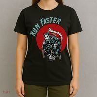 Run Faster Grim Reaper Last Responder Funny Dark Humor Gift T-Shirt thumb 4