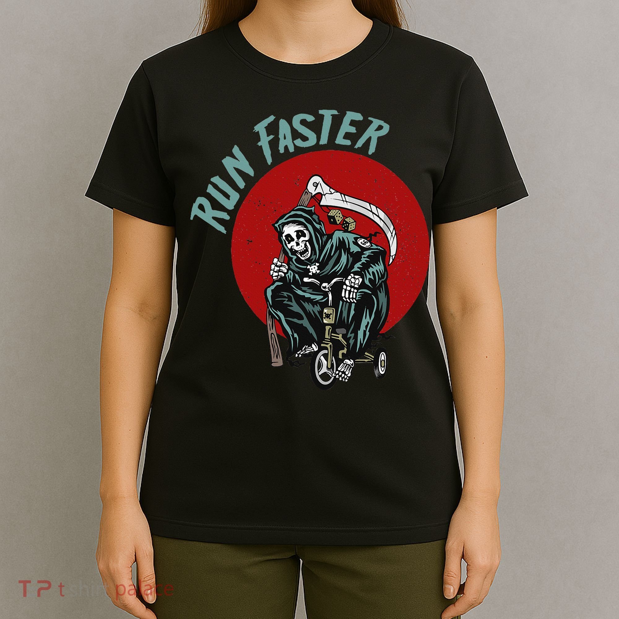 Run Faster Grim Reaper Last Responder Funny Dark Humor Gift T-Shirt