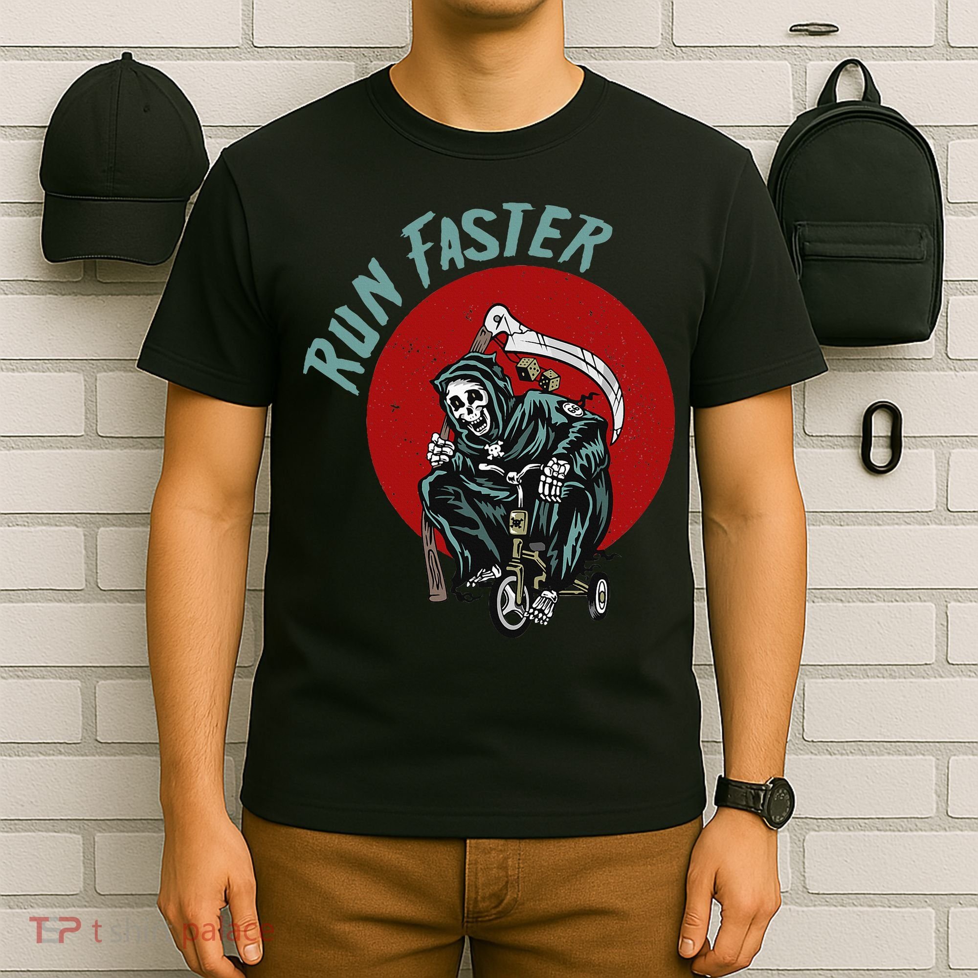 Run Faster Grim Reaper Last Responder Funny Dark Humor Gift T-Shirt