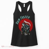 Run Faster Grim Reaper Last Responder Funny Dark Humor Gift Women's Tank Top thumb 0