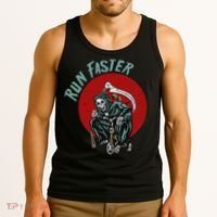 Run Faster Grim Reaper Last Responder Funny Dark Humor Gift Tank Top thumb 3
