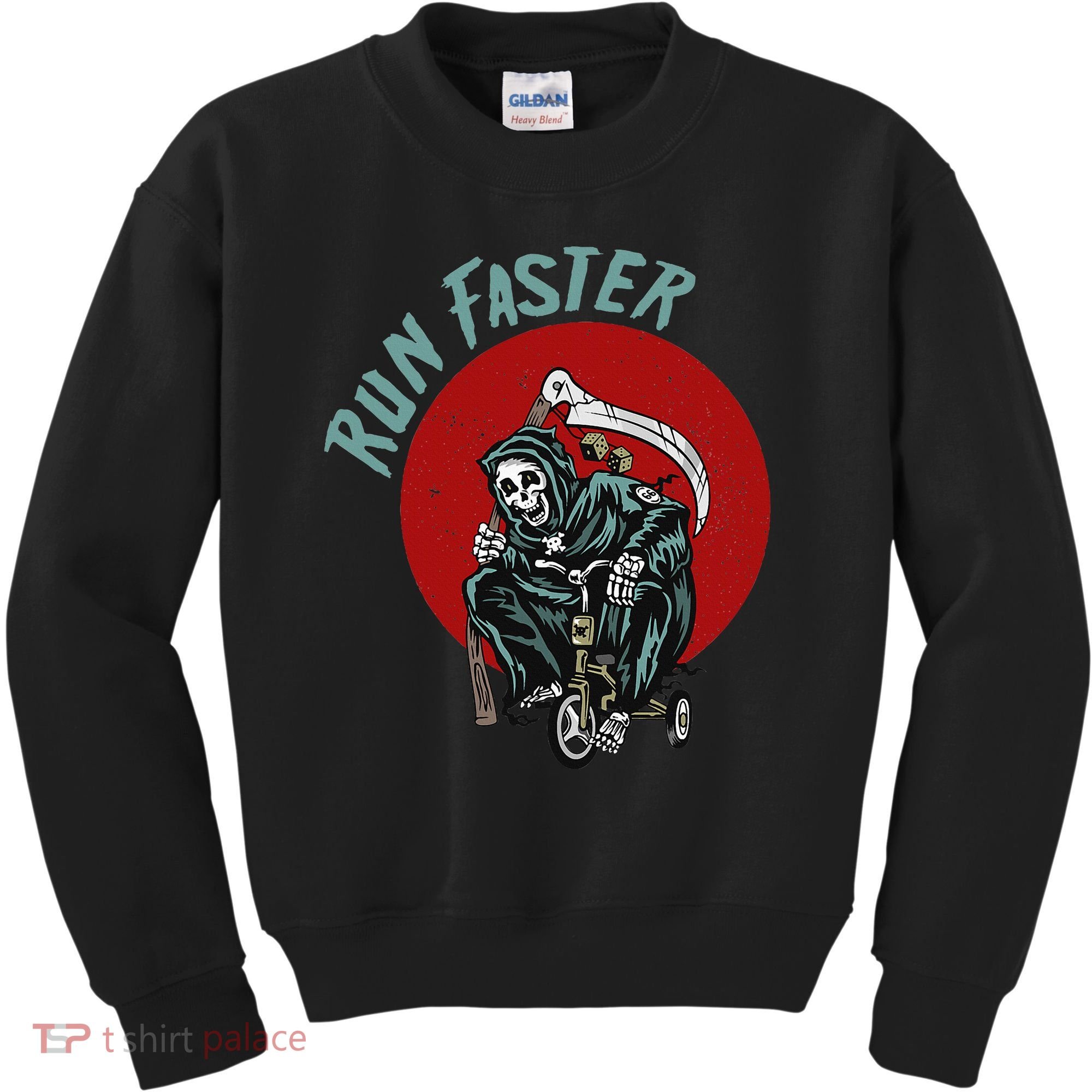 Run Faster Grim Reaper Last Responder Funny Dark Humor Gift Kids Sweatshirt