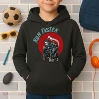 Run Faster Grim Reaper Last Responder Funny Dark Humor Gift Kids Hoodie thumb 2