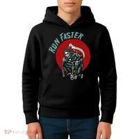 Run Faster Grim Reaper Last Responder Funny Dark Humor Gift Kids Hoodie thumb 4