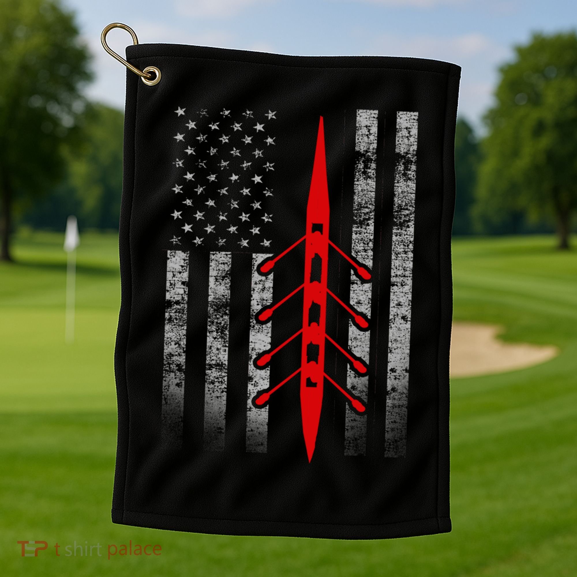 Rowing Flag Gift Rowing Boat Flag Hooded Meaningful Gift Golf Towel