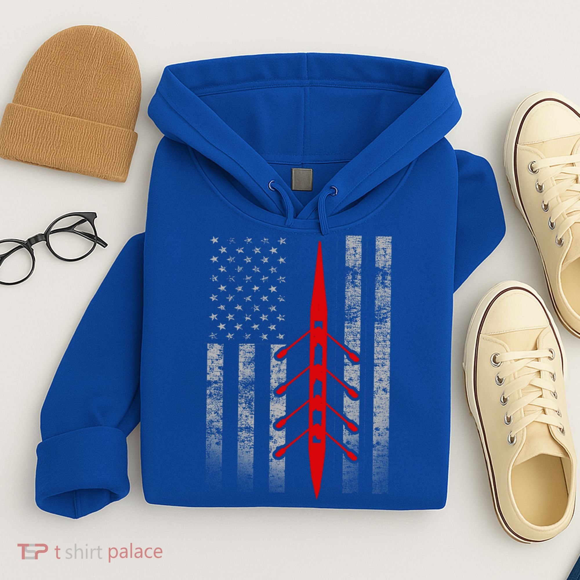 Rowing Flag Gift Rowing Boat Flag Hooded Meaningful Gift Hoodie