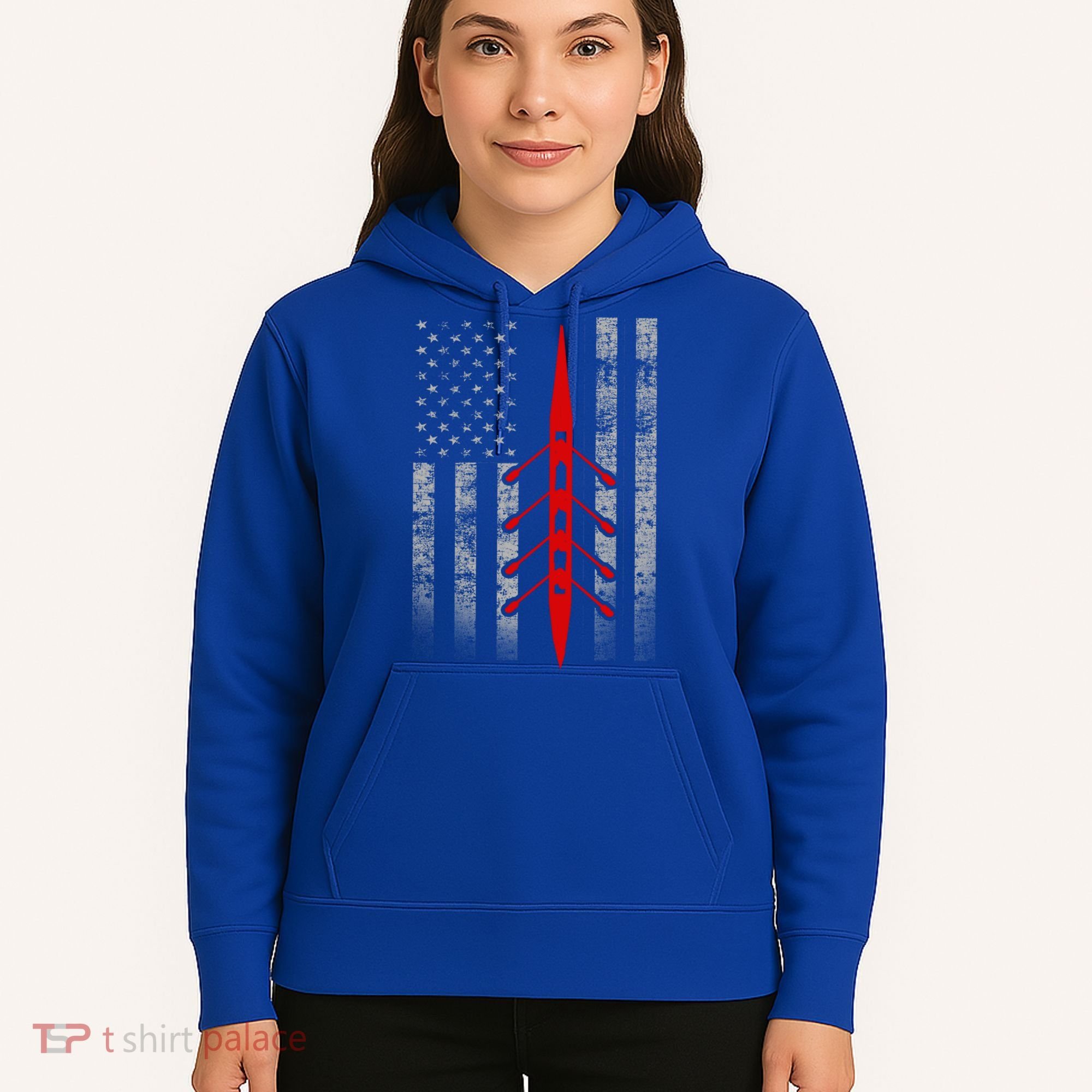 Rowing Flag Gift Rowing Boat Flag Hooded Meaningful Gift Hoodie