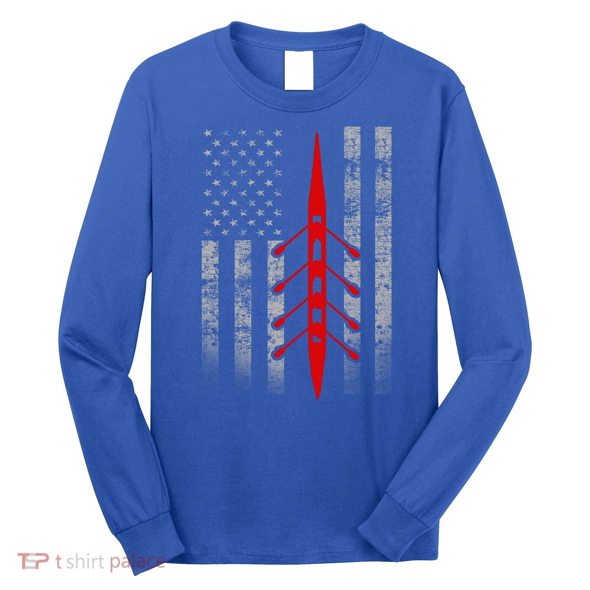 Rowing Flag Gift Rowing Boat Flag Hooded Meaningful Gift Long Sleeve Shirt