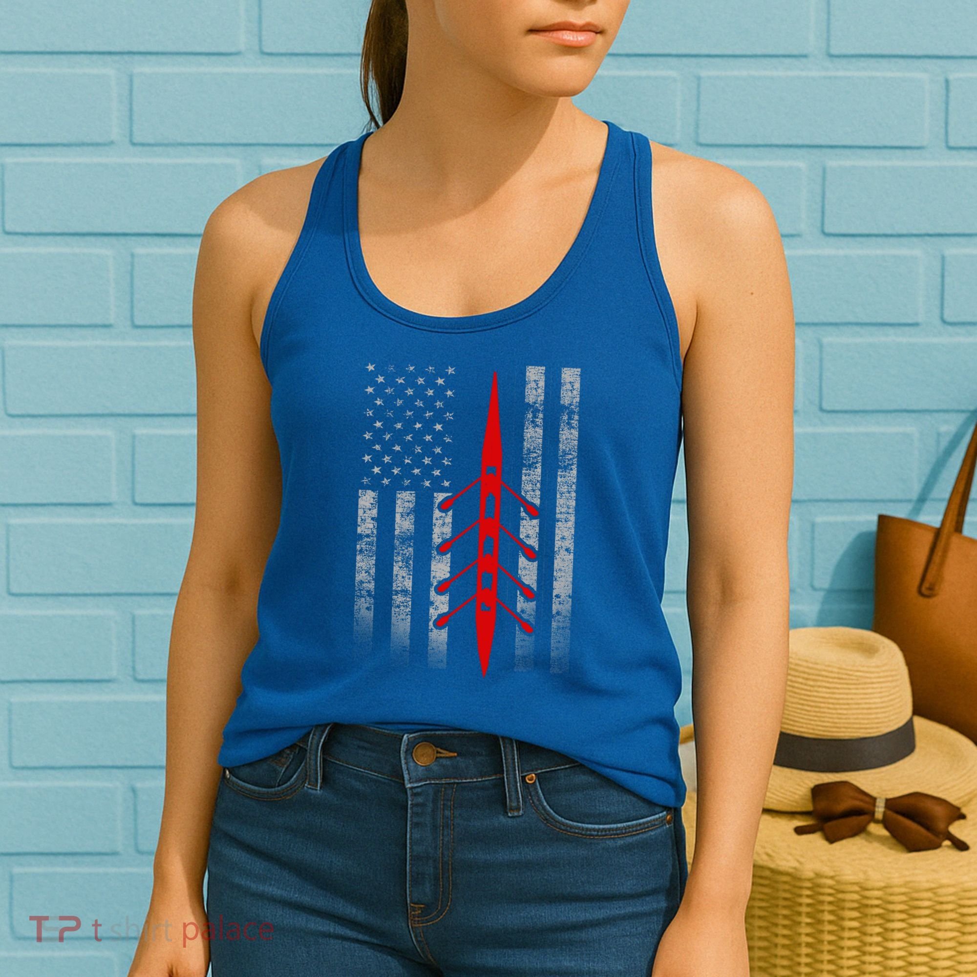 Rowing Flag Gift Rowing Boat Flag Hooded Meaningful Gift Women's Tank Top