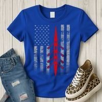 Rowing Flag Gift Rowing Boat Flag Hooded Meaningful Gift Women's T-Shirt thumb 3